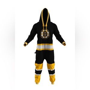 Officially Licensed Adult Bruins Pajama Onesie Zipup with hood!